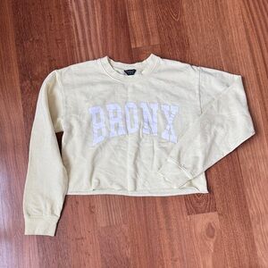 Topshop Women's Pale Yellow Crew Neck Sweater